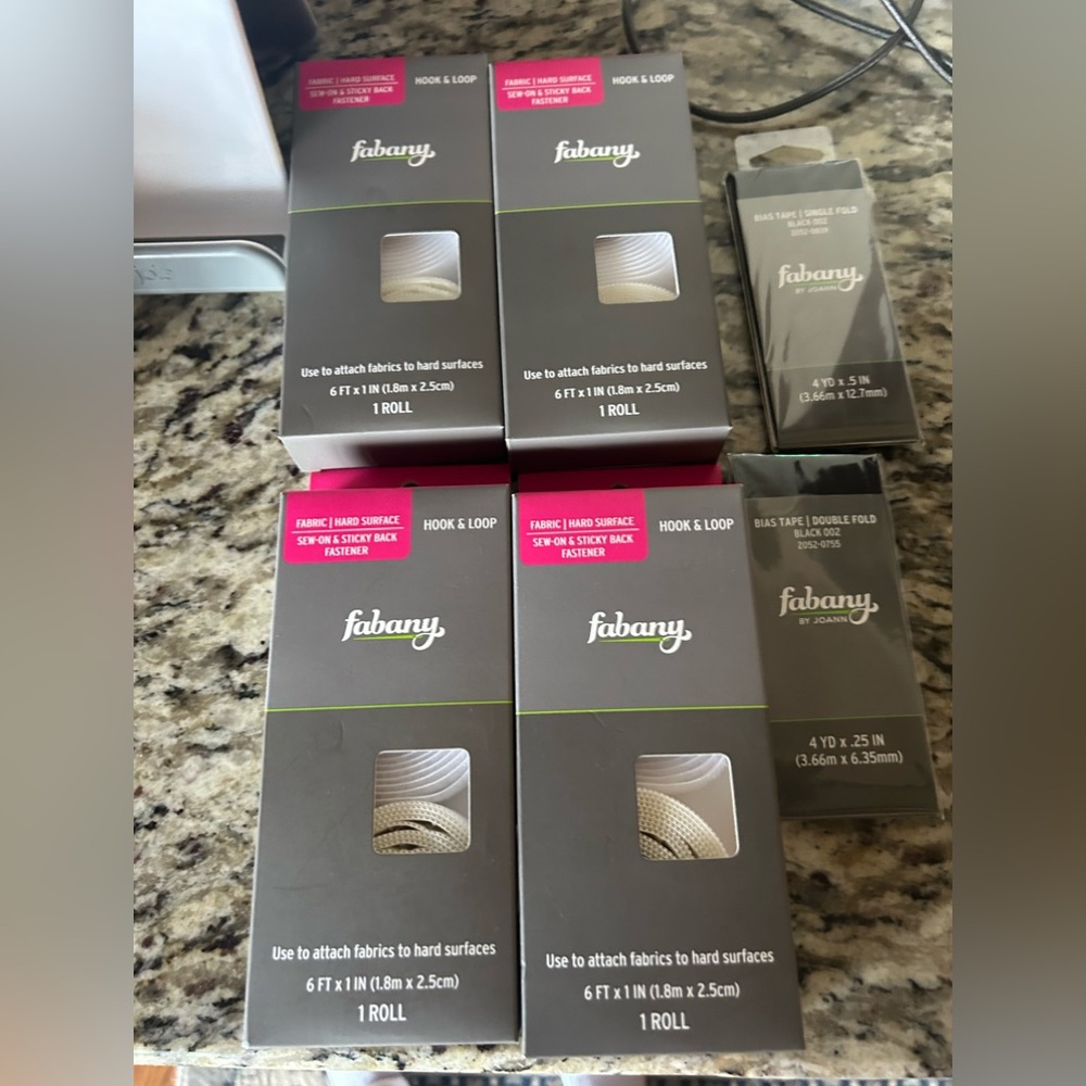 Fabany Hook & Loop Fasteners Set (4 boxes) plus 2 BIAS TAPE | DOUBLE FOLD